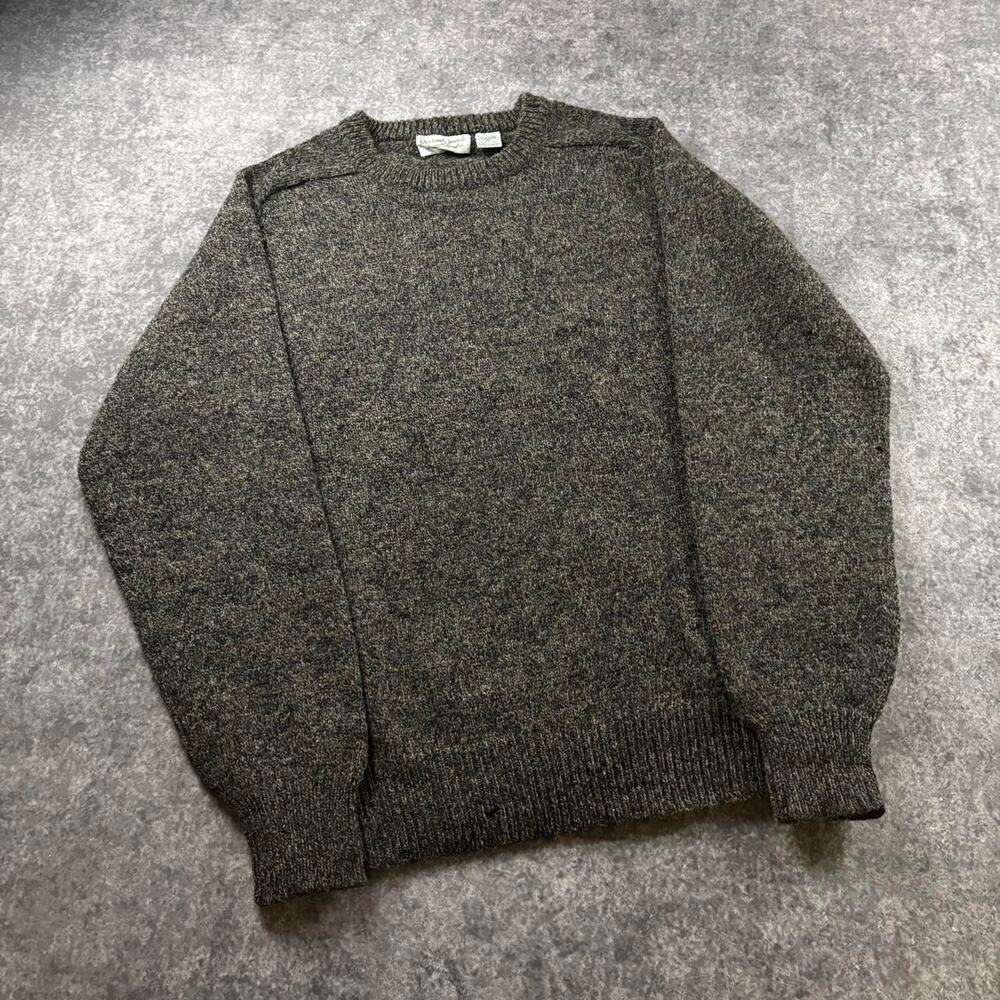 Vintage Michael Jordan Lowell Dreyfus XL Brown 100% Wool Crewneck Sweater